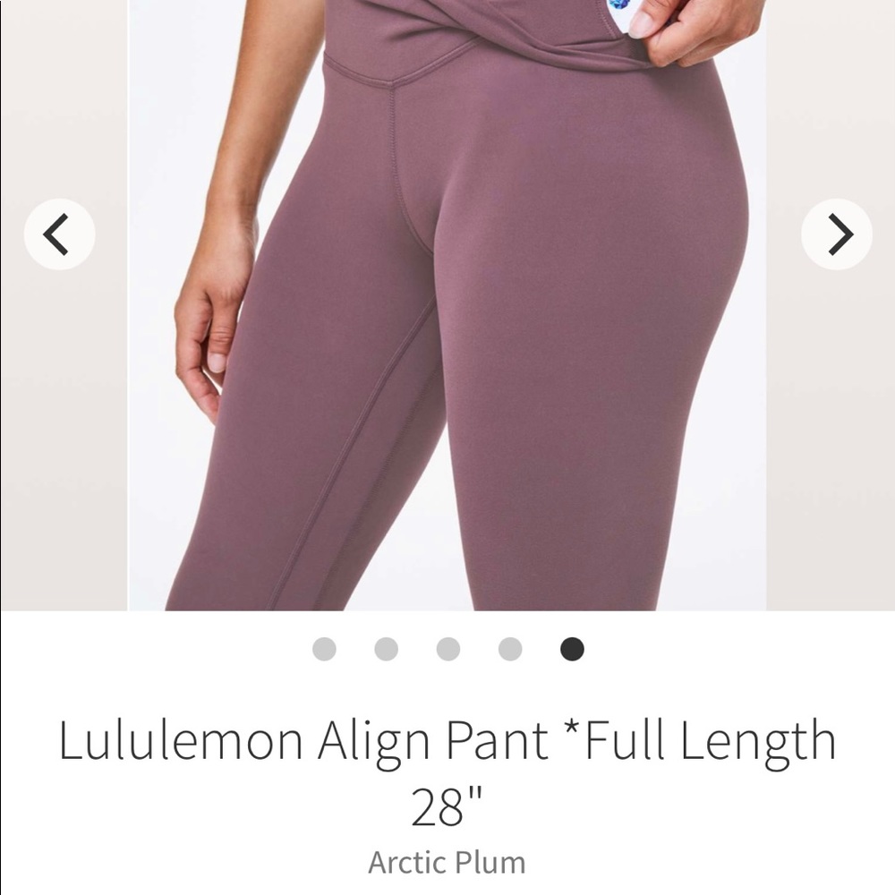 ISO Lululemon align pant in Arctic plum 28”